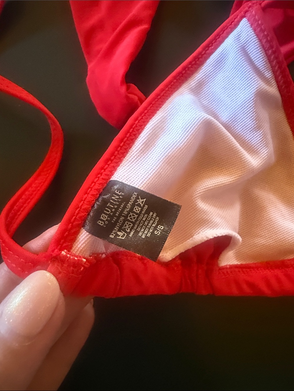 Boutine LA Red Triangle String Bikini Set - Picture 3 of 4